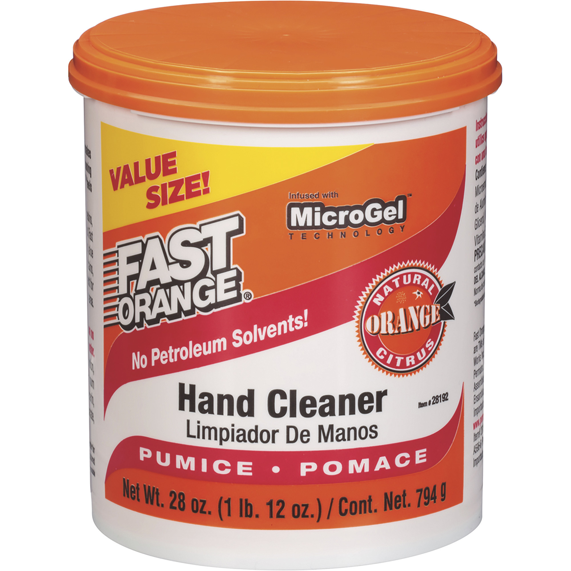 Permatex Fast Orange Smooth Pumice Cream Hand Cleaner, 28-Oz. Tub, Model# 28192